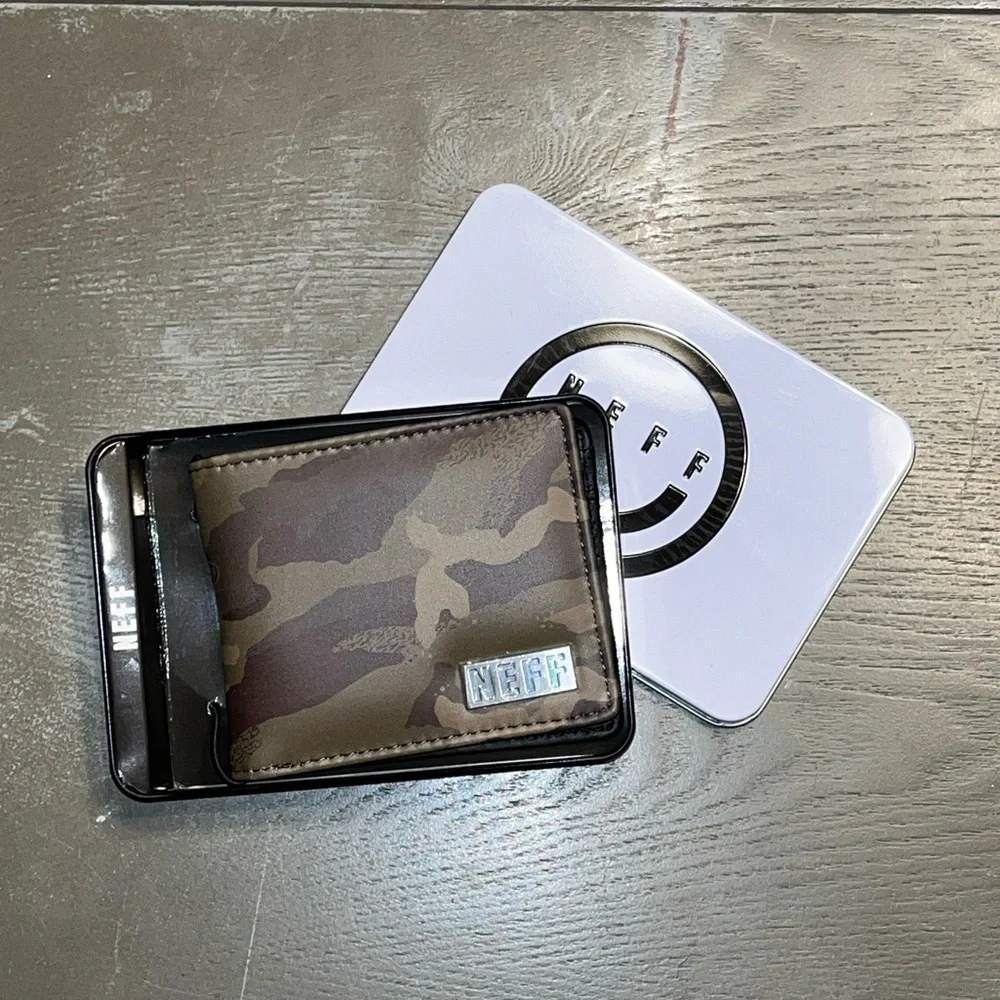 Neff Camo Wallet In Metal Canister NWT Bifold